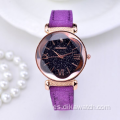 Relojes Gogoey, reloj de cuero con cielo estrellado para mujer, pulsera de vestir elegante con diamantes a la moda para mujer, reloj femenino de alta calidad